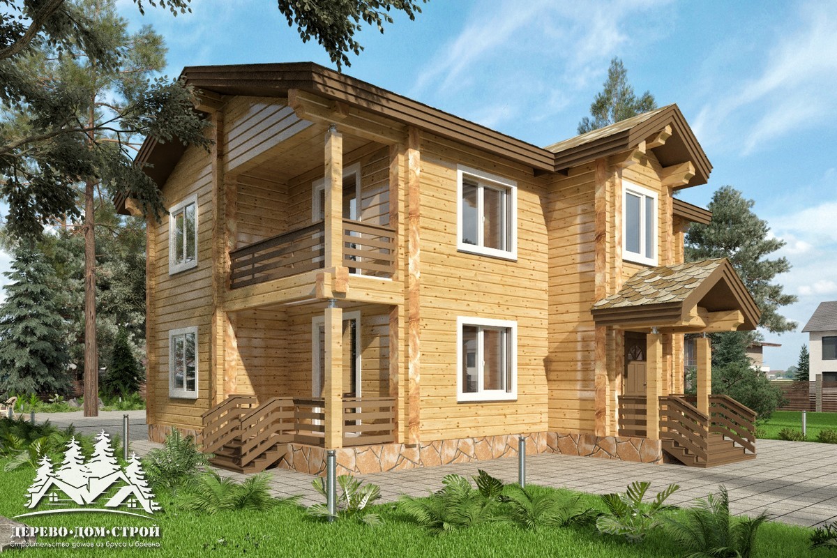 Проект одноэтажного деревянного  дома с мансардой и террасой  из бруса – ДБС 319