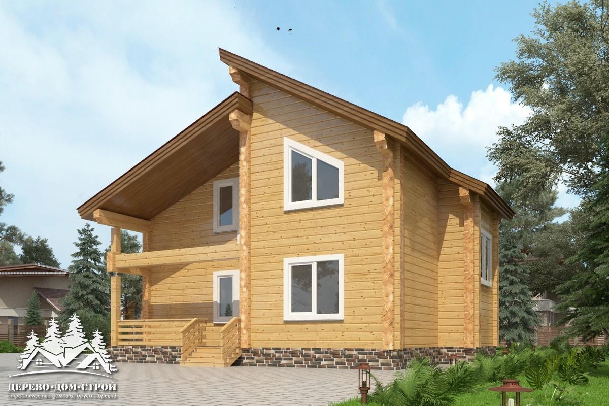 Проект одноэтажного деревянного  дома с мансардой и террасой  из бруса – ДБС 326