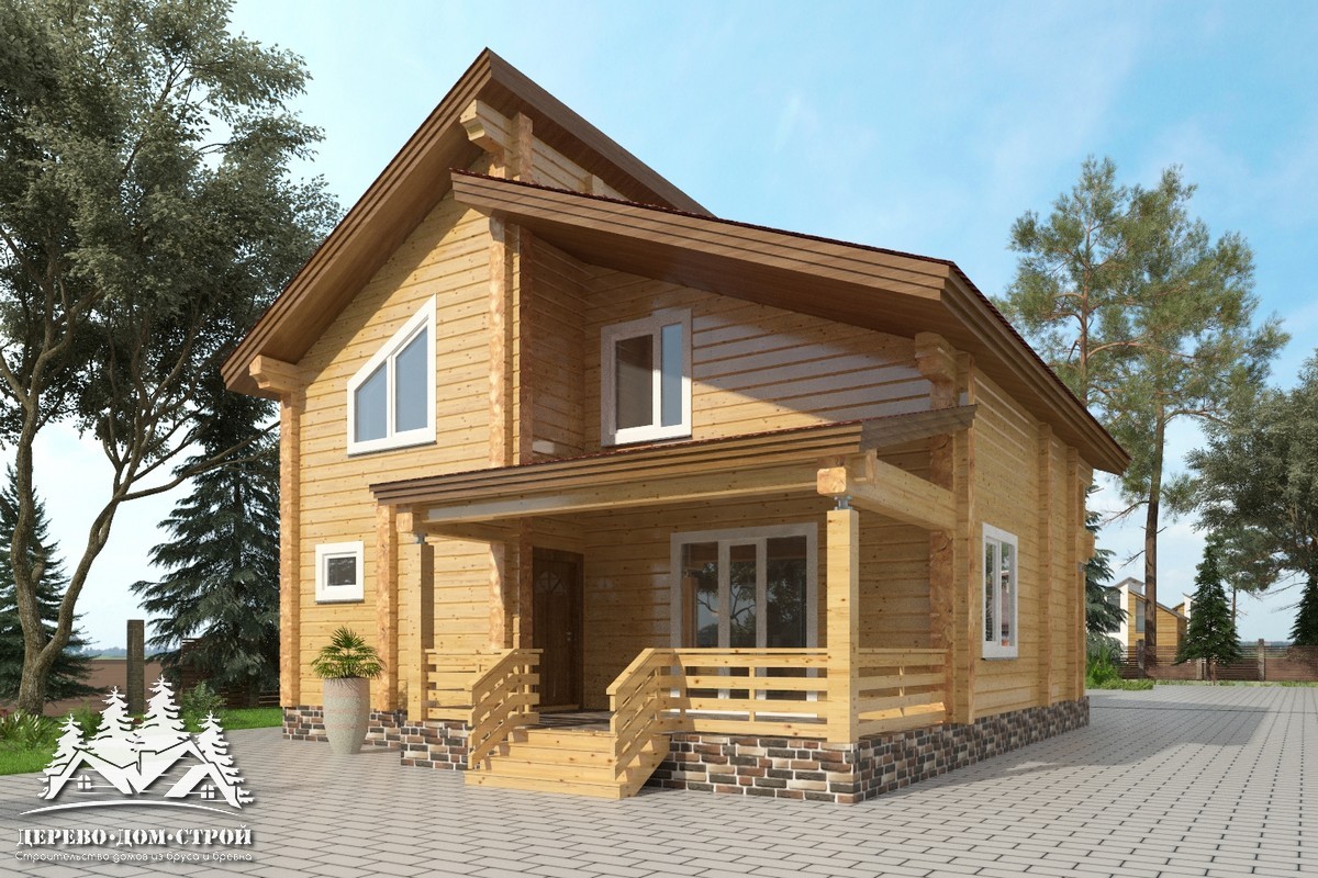 Проект одноэтажного деревянного  дома с мансардой и террасой  из бруса – ДБС 326