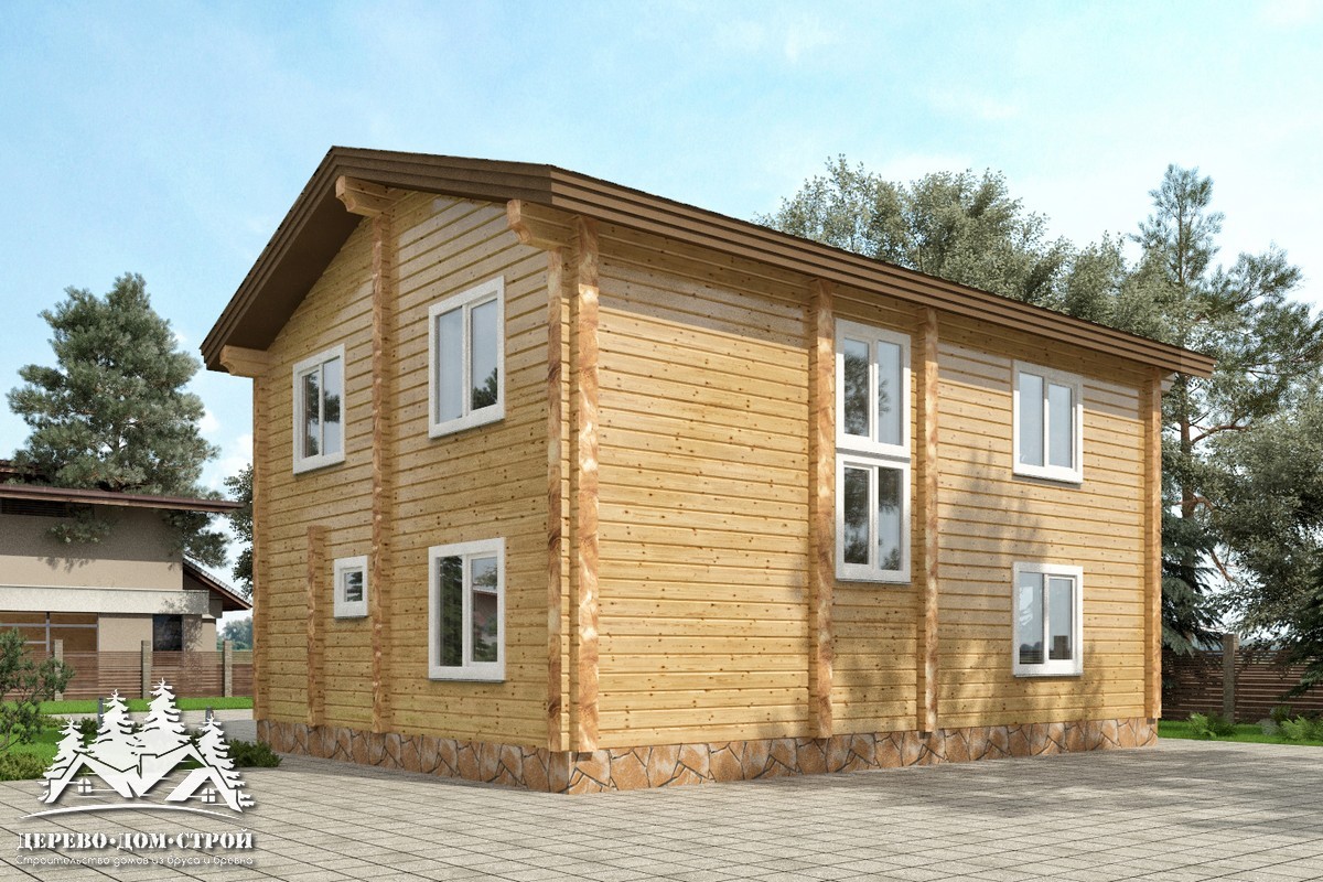 Проект одноэтажного деревянного  дома с мансардой и террасой  из бруса – ДПБ 319