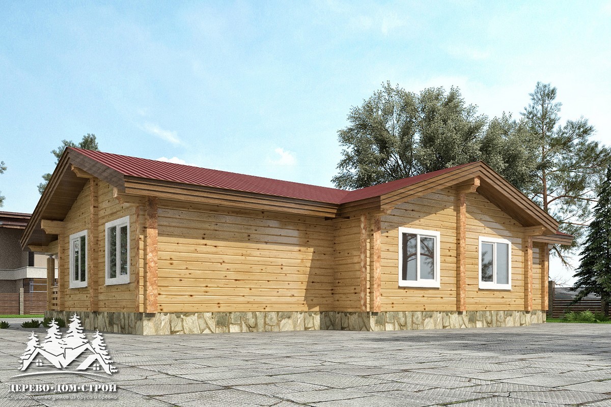 Проект одноэтажного деревянного  дома с террасой  из бруса – ДПБ 321