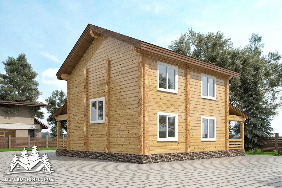 Проект одноэтажного деревянного  дома с мансардой и террасой  из бруса – ДПБ 328