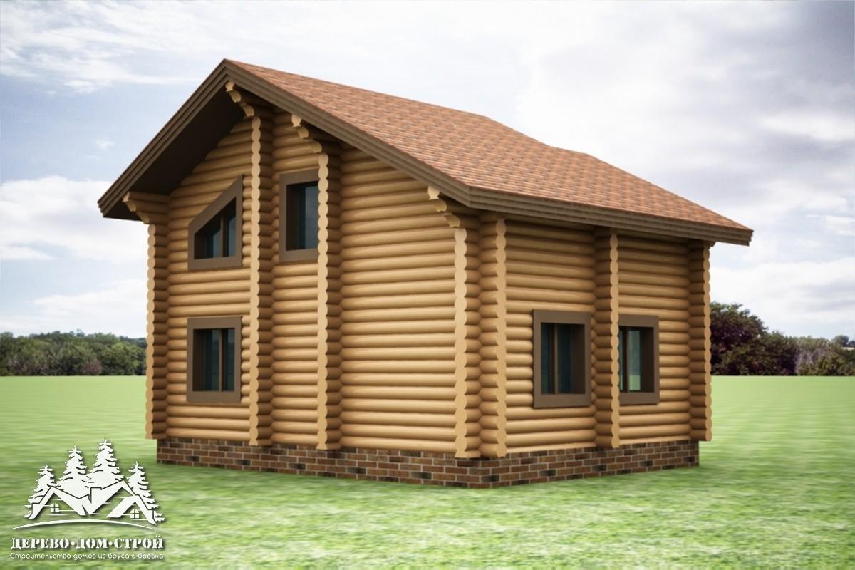Проект одноэтажного деревянного  дома с мансардой и террасой  из бревна — ДДС 532