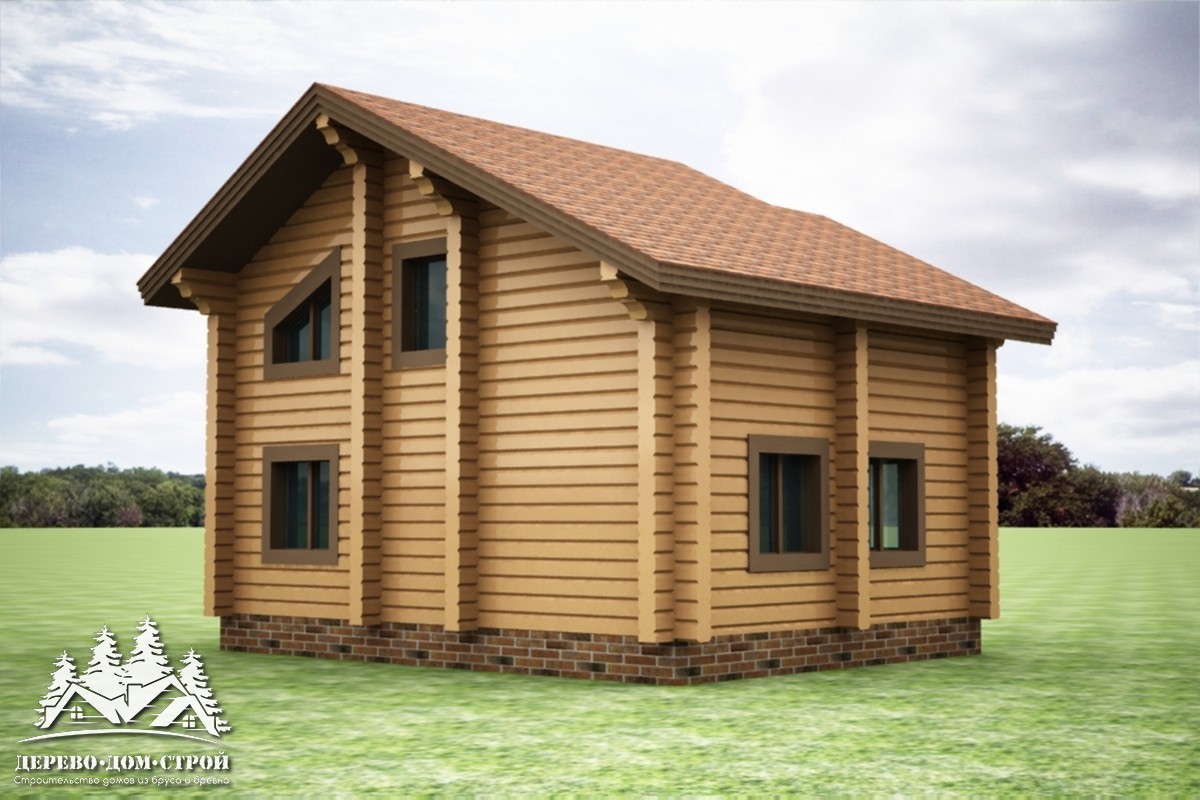 Проект одноэтажного деревянного  дома с мансардой и террасой  из бруса – ДБС 332