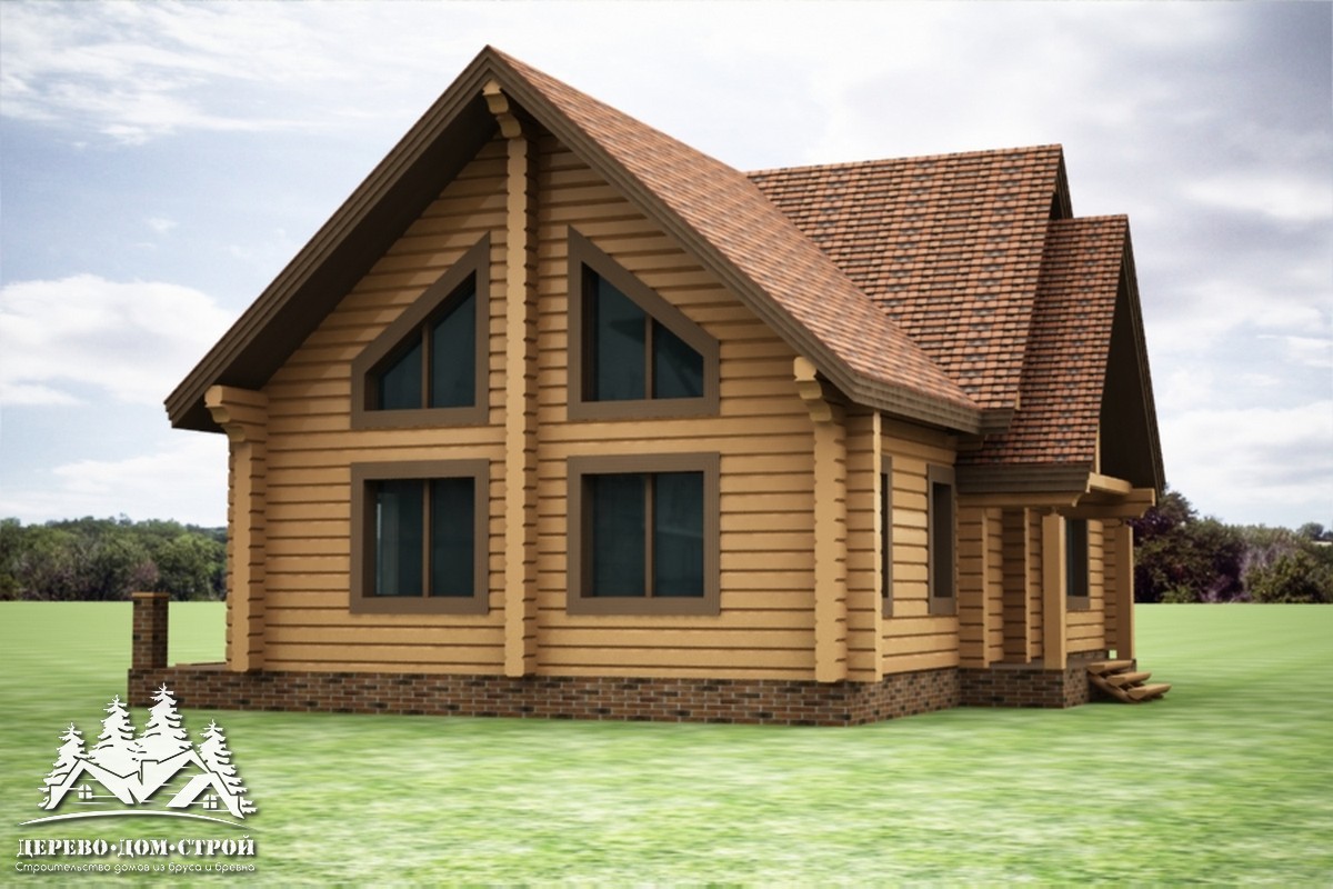 Проект одноэтажного деревянного  дома с террасой из бруса – ДПБ 339