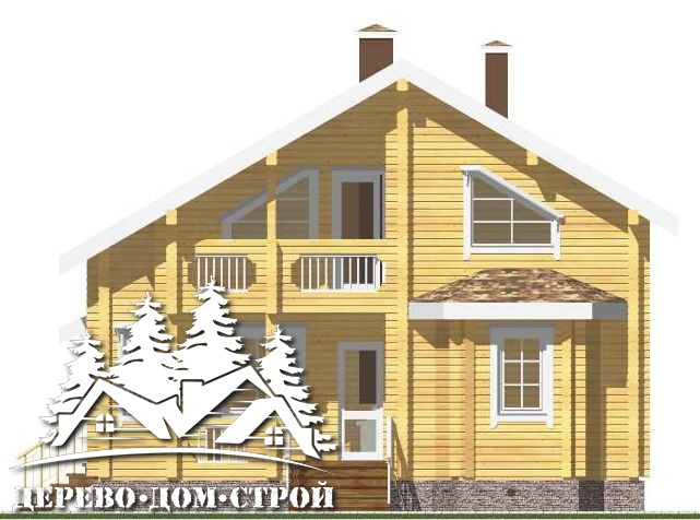 Проект одноэтажного деревянного дома с мансардой и террасой из бруса – ДПБ 406