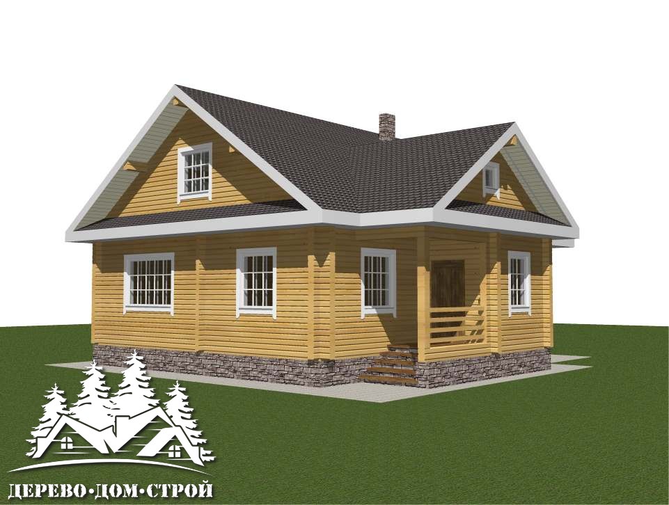 Проект одноэтажного деревянного  дома из бруса – ДБС 384