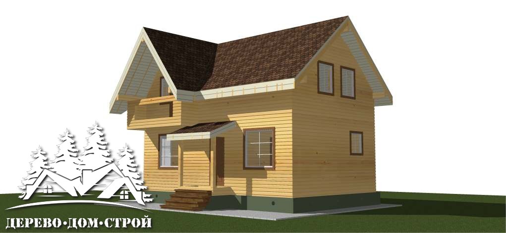 Проект одноэтажного деревянного  дома с мансардой из бруса – ДБС 405
