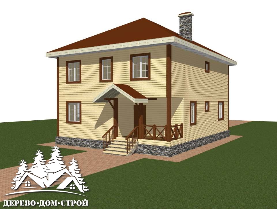 Проект одноэтажного деревянного дома с мансардой и верандой из бруса – ДПБ 389