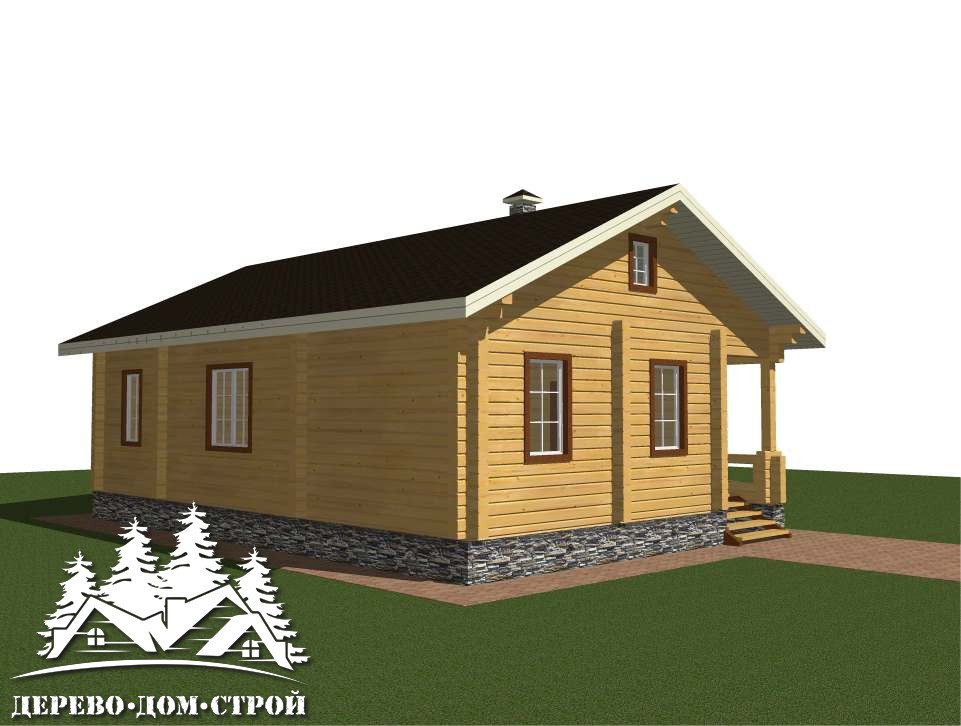 Проект одноэтажного деревянного  дома из бруса – ДБС 381