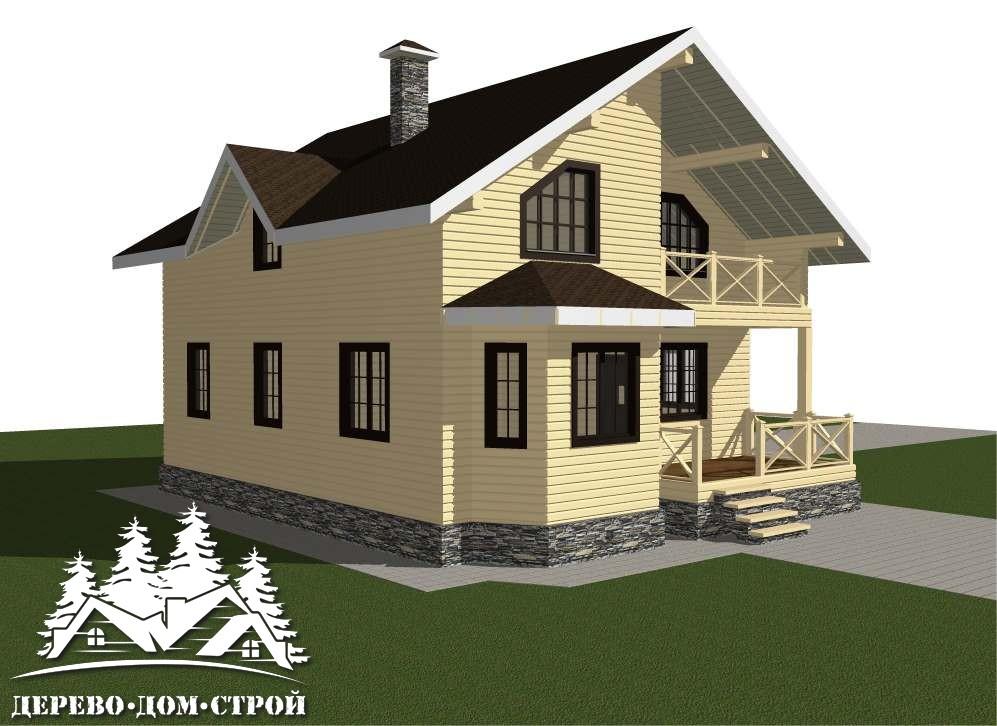 Проект одноэтажного деревянного  дома с мансардой и террасой  из бруса – ДБС 391