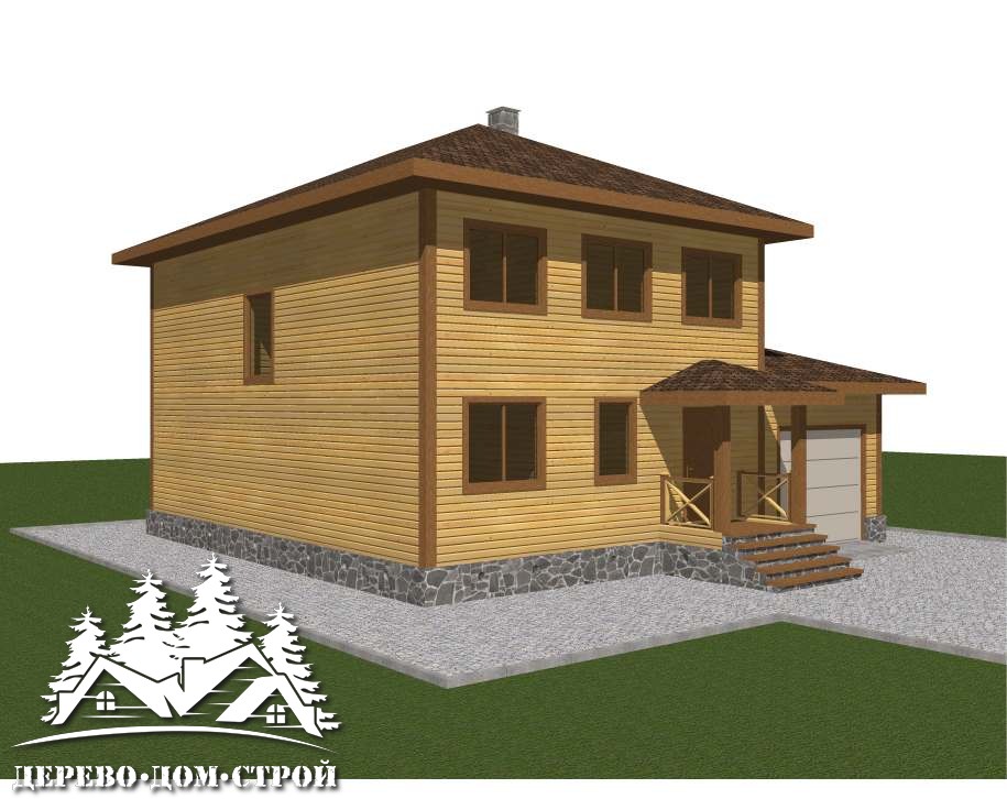 Проект одноэтажного деревянного дома с мансардой и террасой из бруса – ДПБ 386