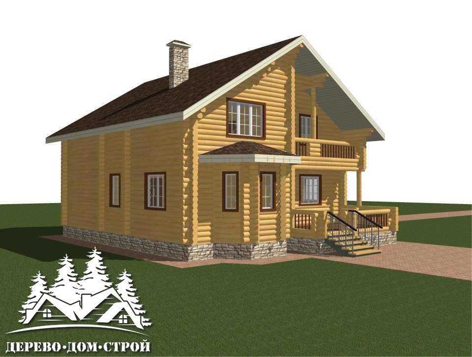 Проект одноэтажного деревянного дома с мансардой и террасой из бруса – ДПБ 387