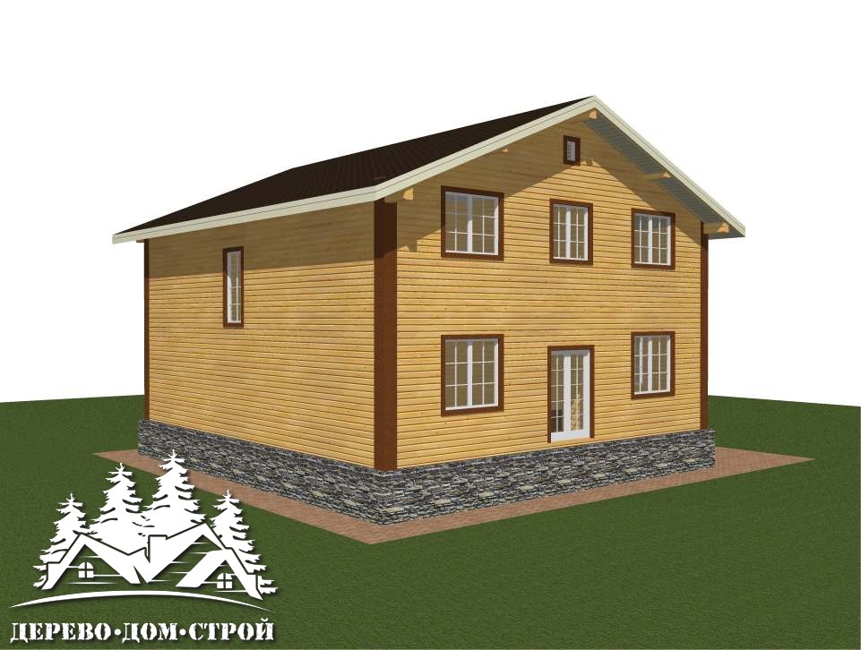 Проект одноэтажного деревянного  дома с верандой из бруса – ДБС 388