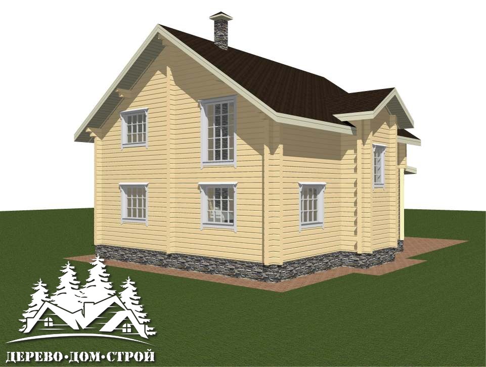 Проект одноэтажного деревянного  дома из бруса – ДБС 390