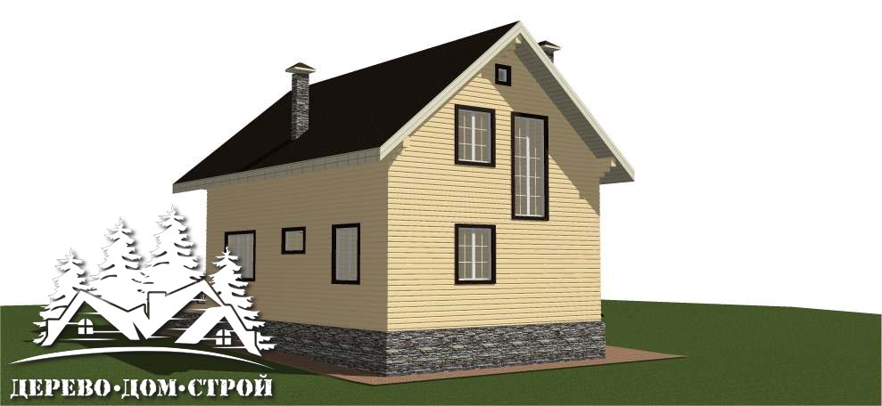Проект одноэтажного деревянного дома с мансардой и террасой из бруса – ДПБ 403