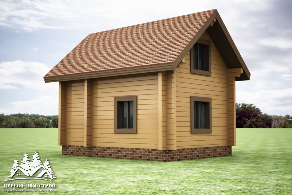 Проект одноэтажного деревянного  дома с мансардой и террасой из бруса – ДПБ 360
