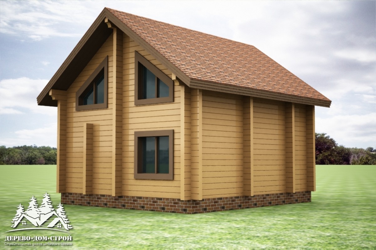 Проект одноэтажного деревянного  дома с мансардой и террасой  из бруса – ДБС 363