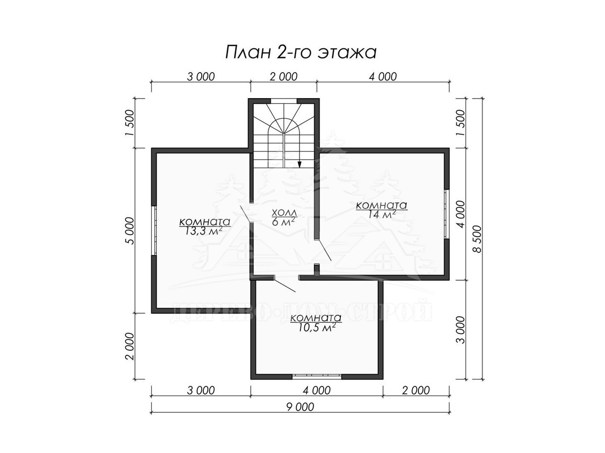 Проект двухэтажного каркасного дома с террасой – ДК 009