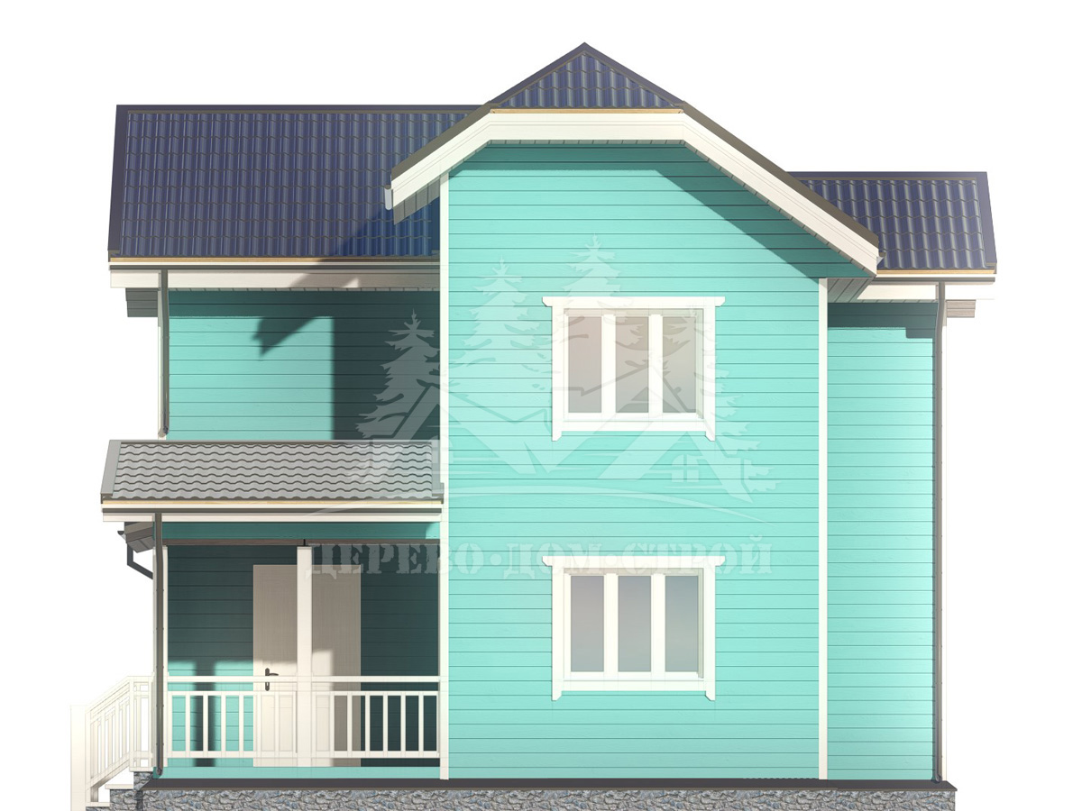 Проект двухэтажного каркасного дома с террасой – ДК 009