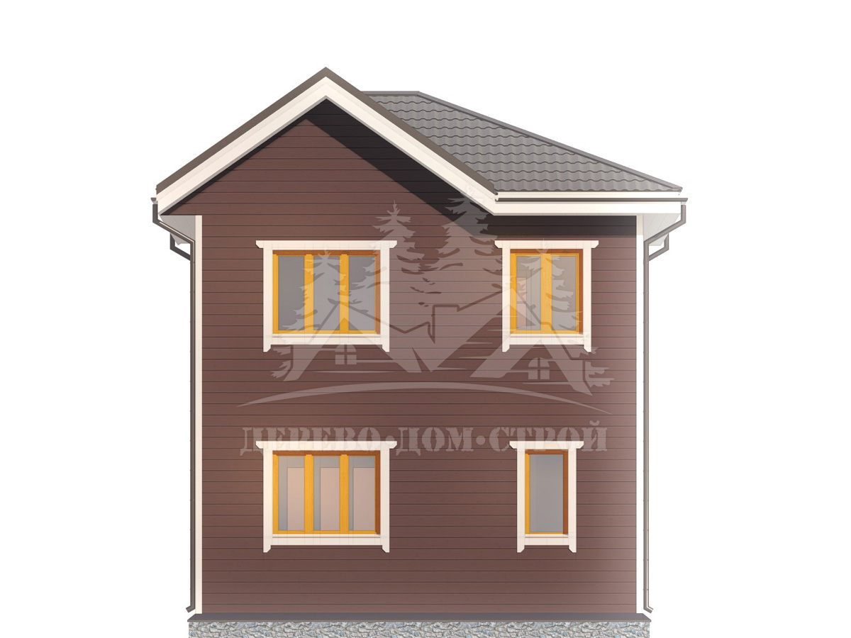 Проект двухэтажного каркасного дома с террасой – ДК 020