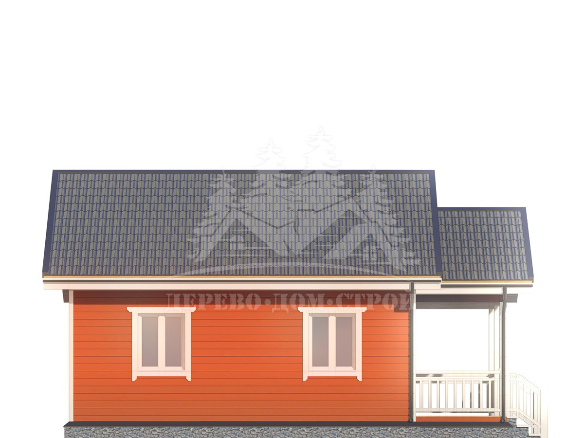 Проект одноэтажного каркасного дома с террасой – ДК 027