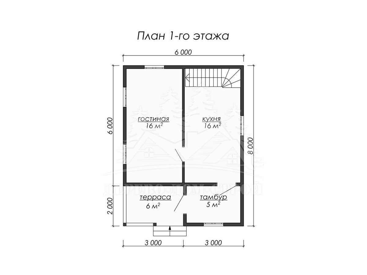 Проект одноэтажного каркасного дома с мансардой и террасой – ДК 035
