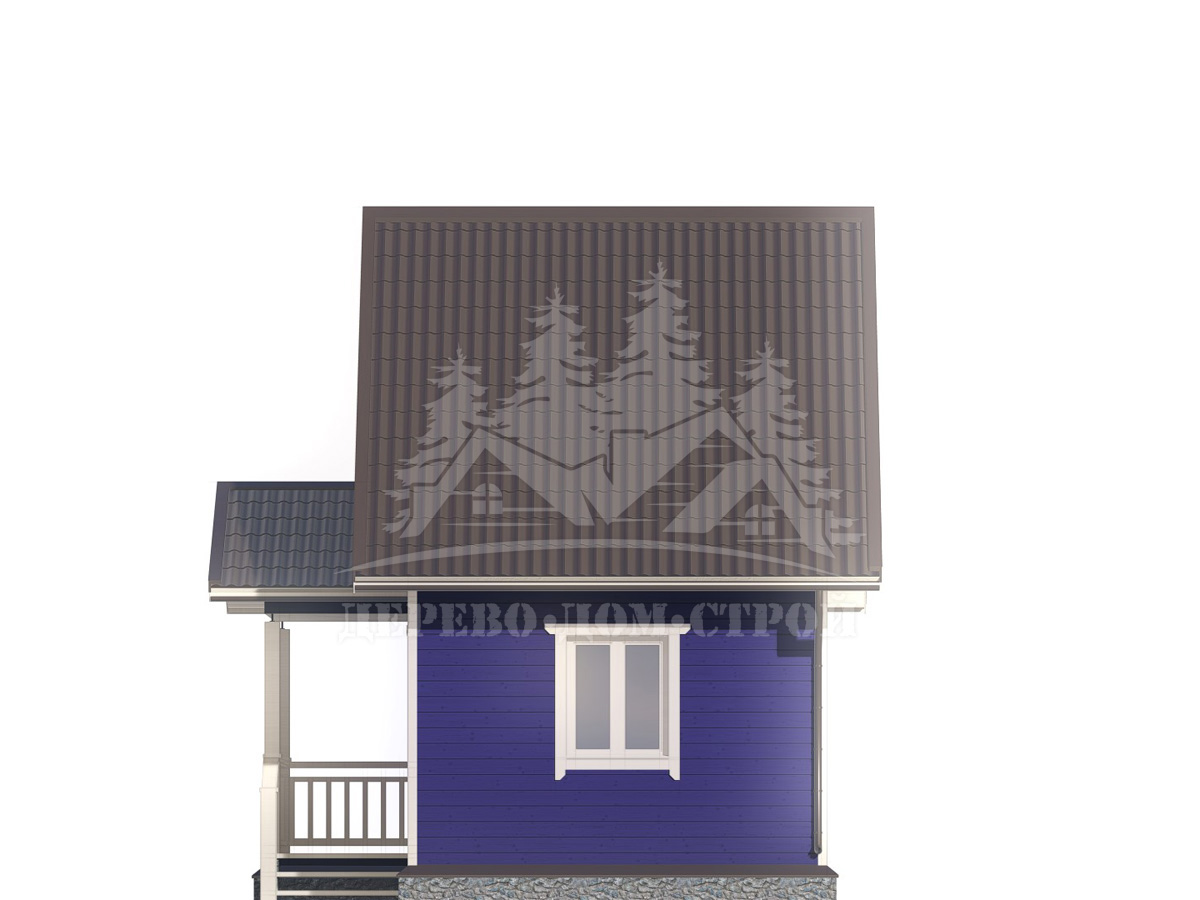 Проект одноэтажного каркасного дома с мансардой и террасой – ДК 036