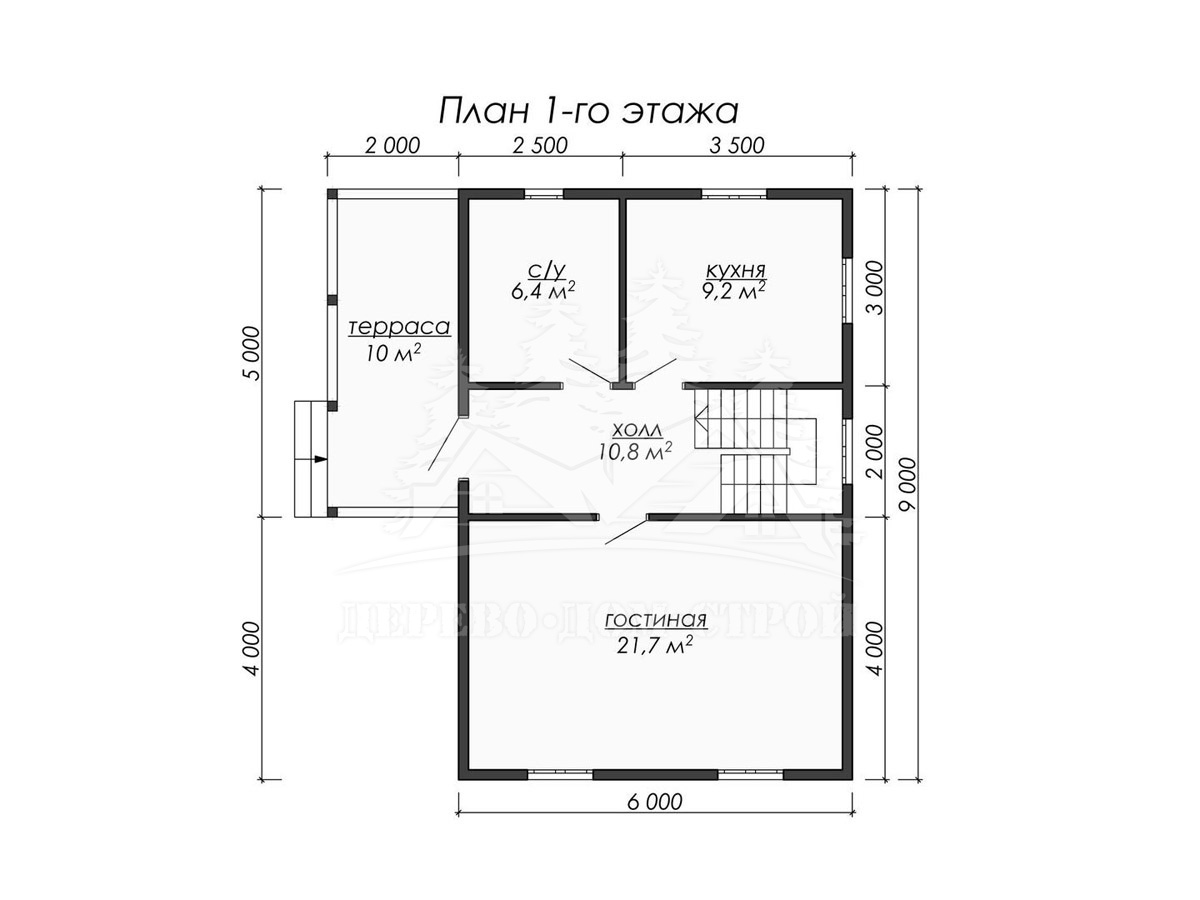 Проект одноэтажного каркасного дома с мансардой и террасой – ДК 038