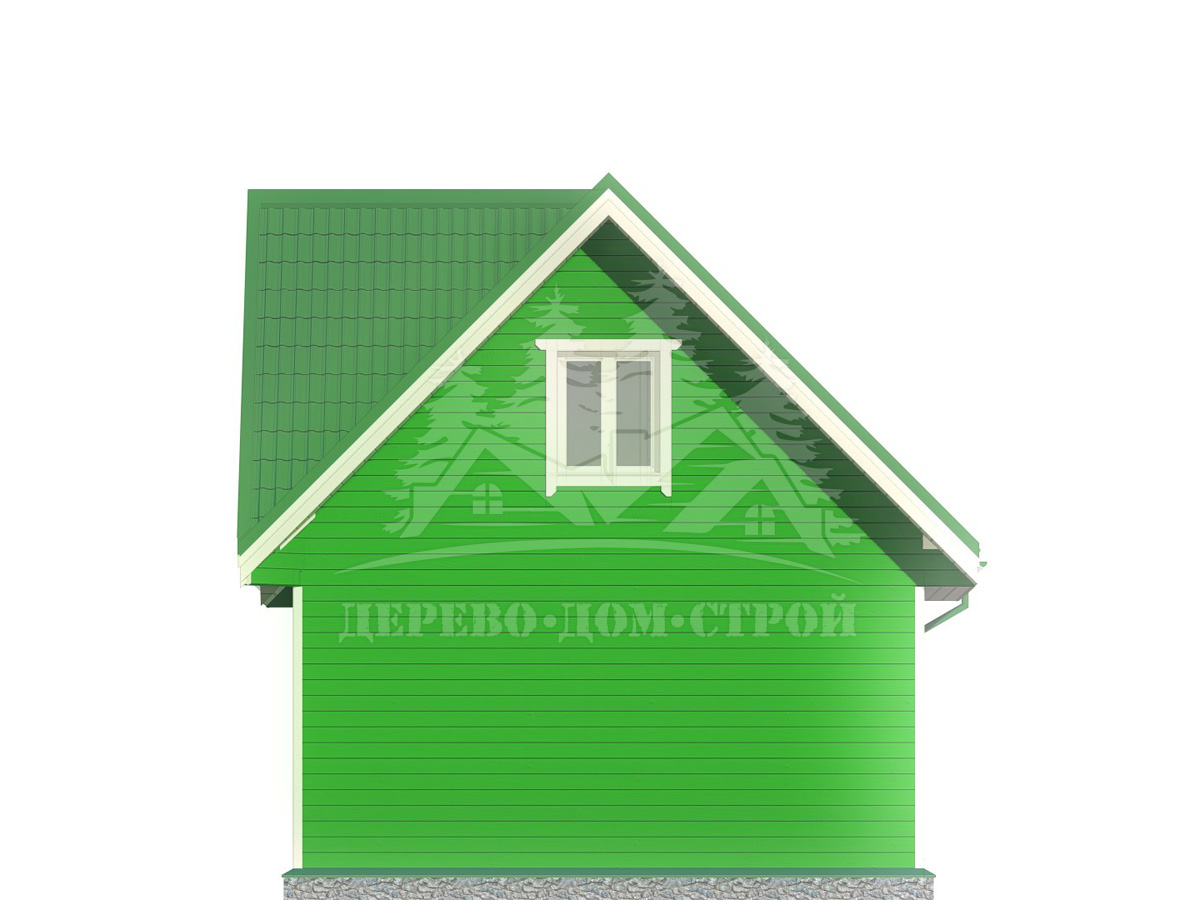Проект одноэтажного каркасного дома с мансардой и террасой – ДК 043