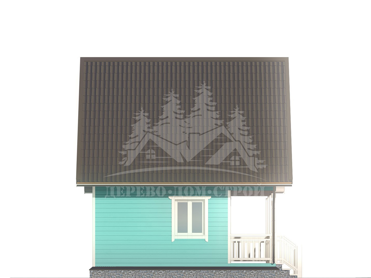 Проект одноэтажного каркасного дома с мансардой и террасой – ДК 059