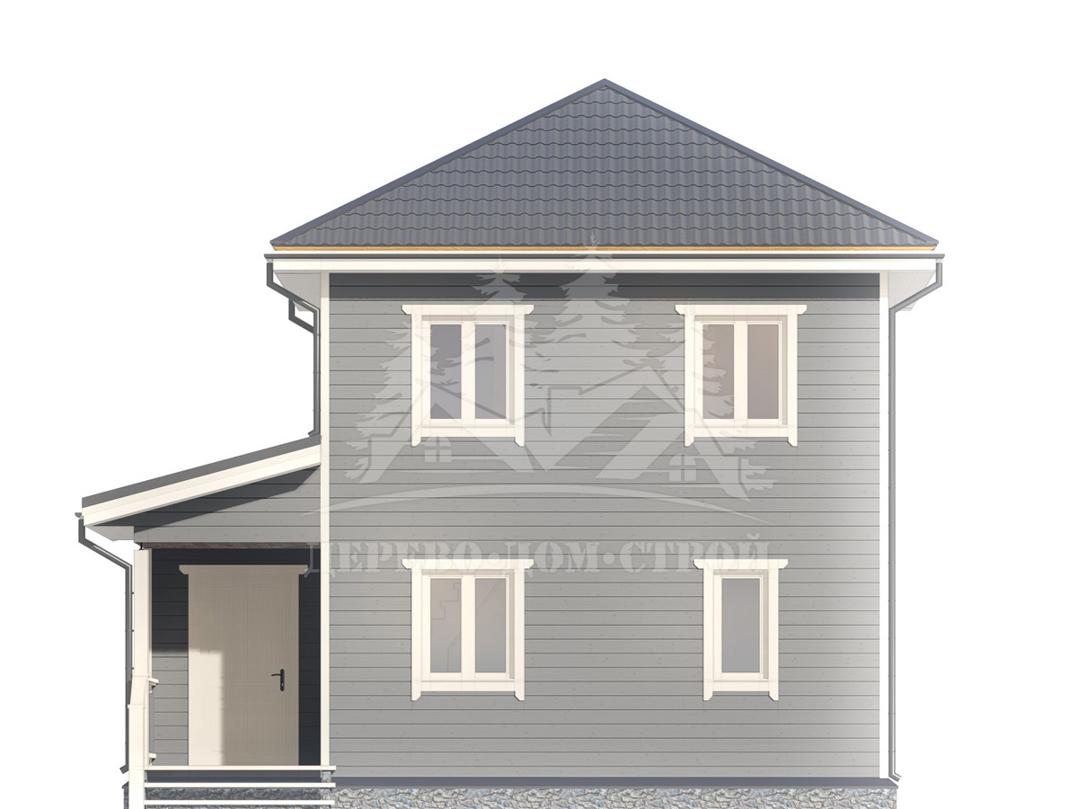Проект двухэтажного каркасного дома с террасой – ДК 065