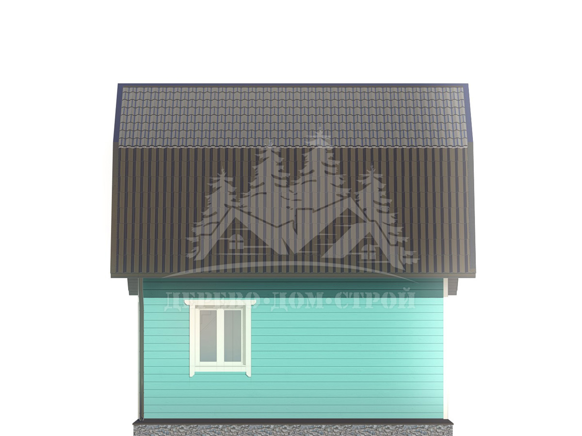 Проект одноэтажного каркасного дома с мансардой и террасой – ДК 069
