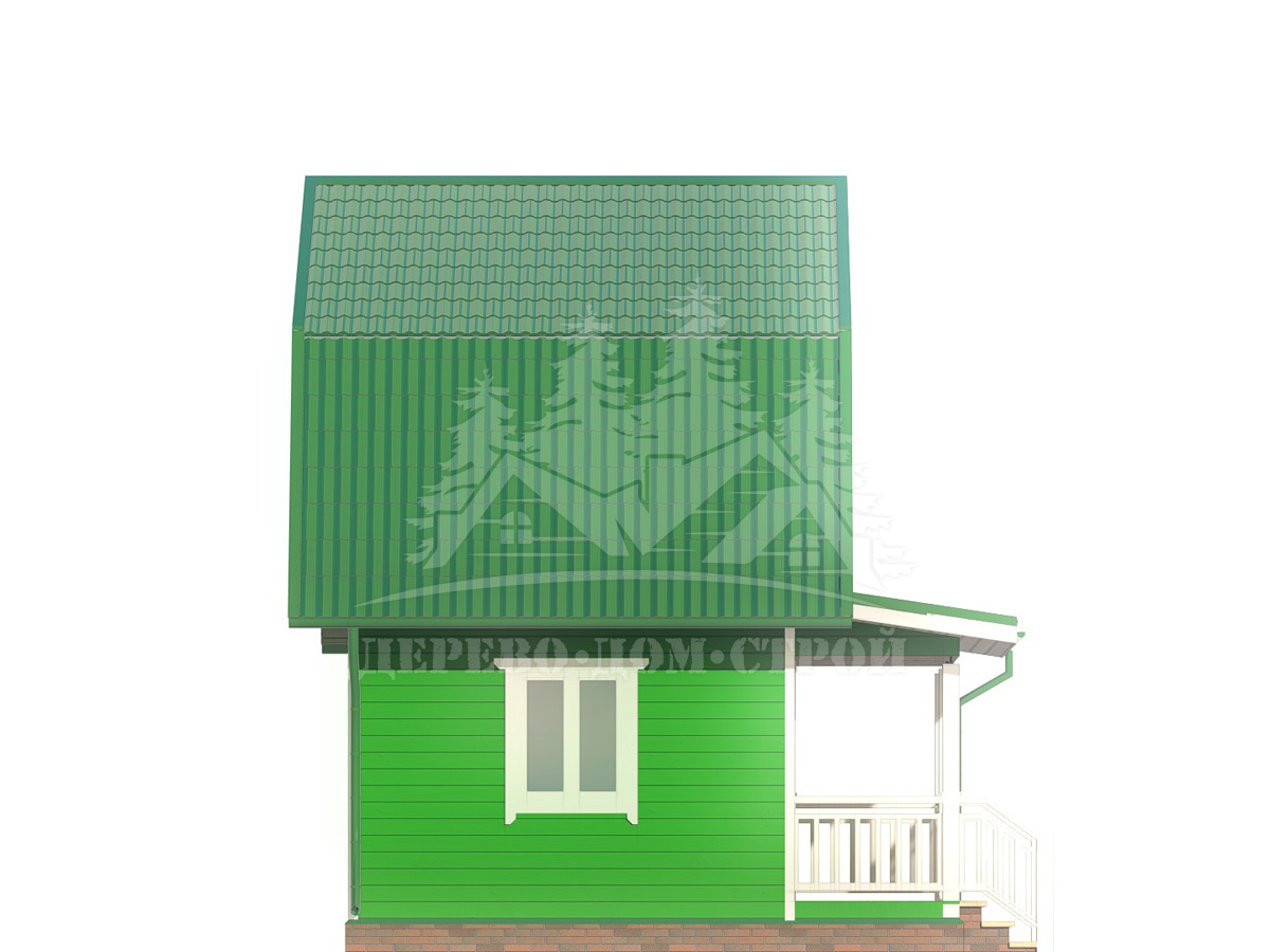 Проект одноэтажного каркасного дома с мансардой и террасой – ДК 093