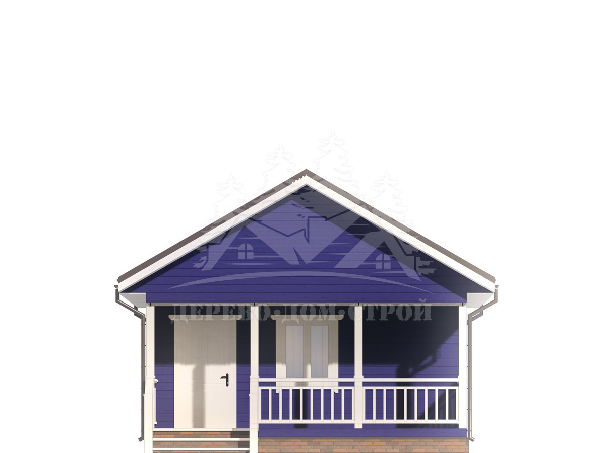 Проект одноэтажного каркасного дома с террасой – ДК 096