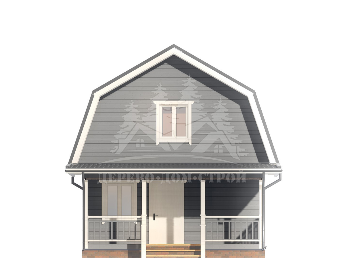 Проект одноэтажного каркасного дома с мансардой и террасой – ДК 105