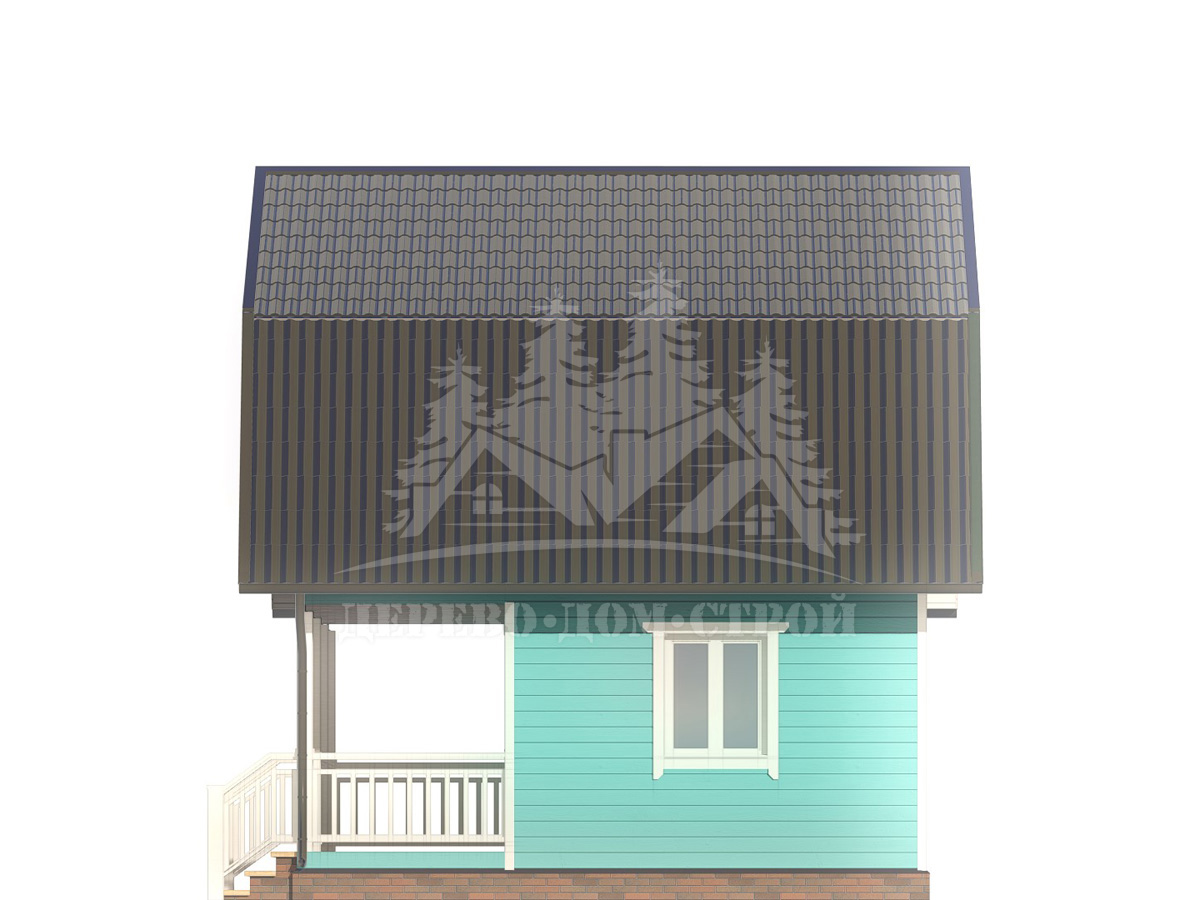 Проект одноэтажного каркасного дома с мансардой и террасой – ДК 109