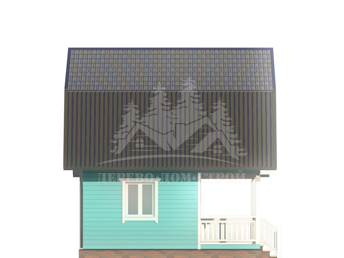 Проект одноэтажного каркасного дома с мансардой и террасой – ДК 109