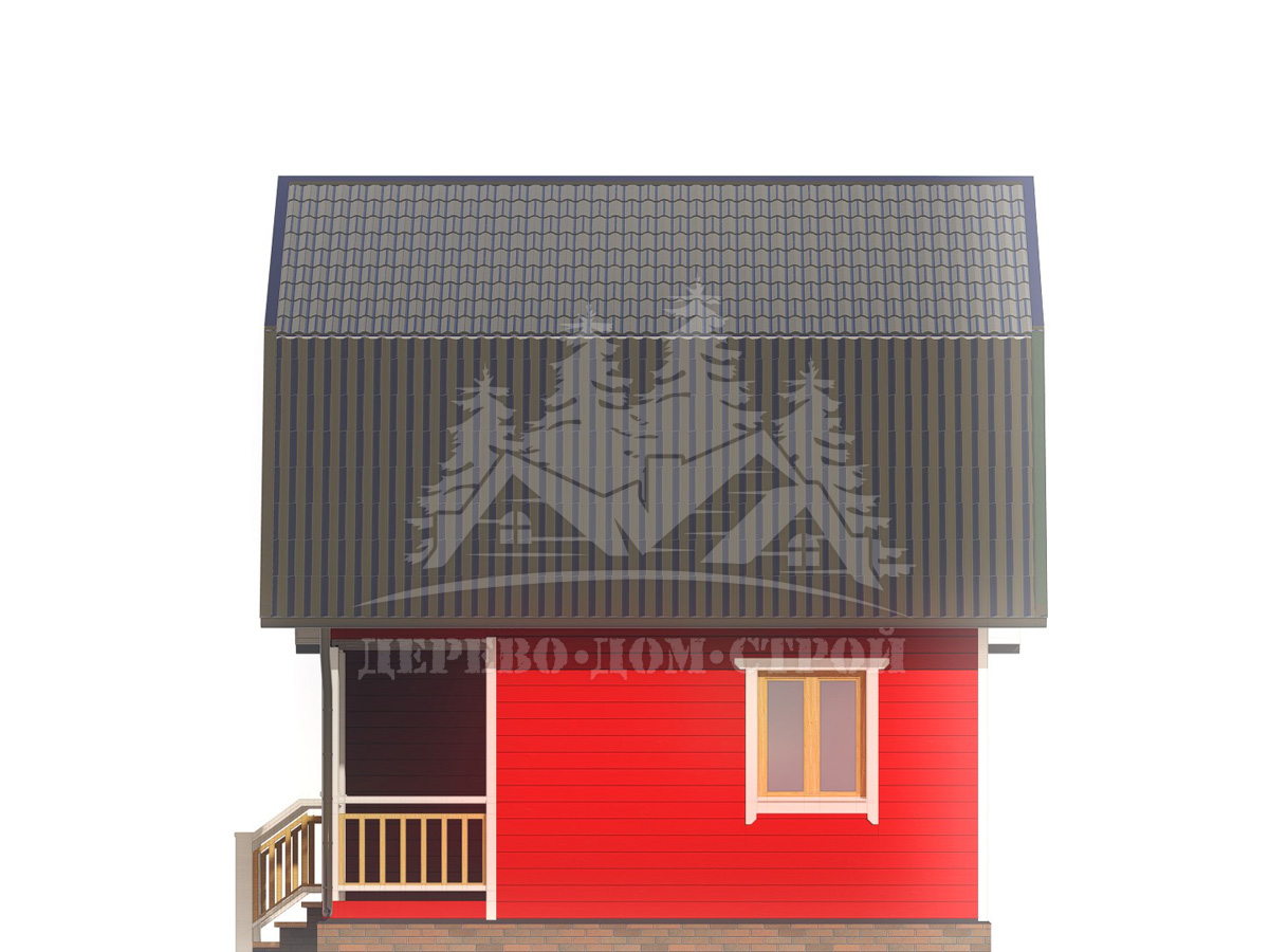 Проект одноэтажного каркасного дома с мансардой и террасой – ДК 111