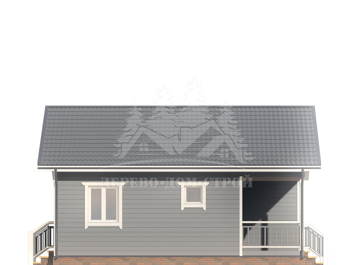 Проект одноэтажного каркасного дома с террасой – ДК 115