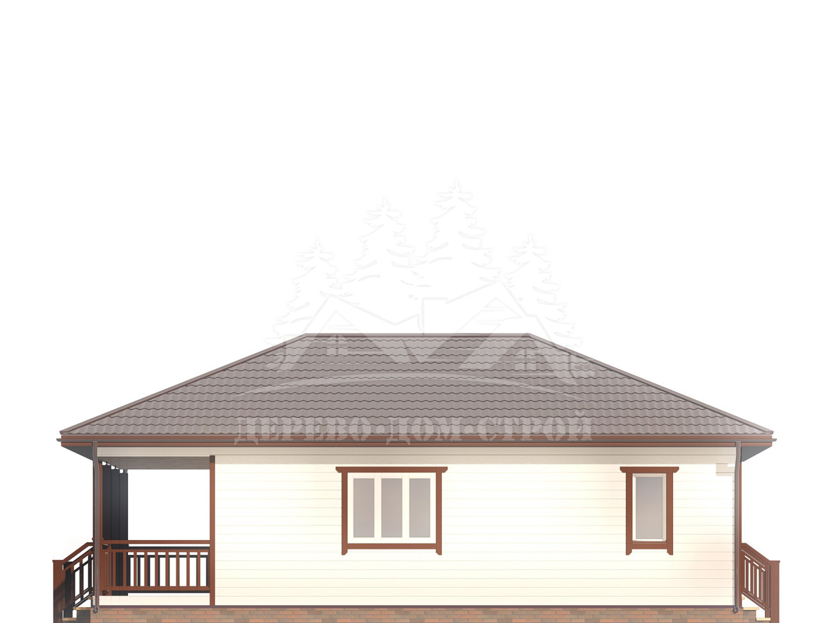 Проект одноэтажного каркасного дома с террасой – ДК 128