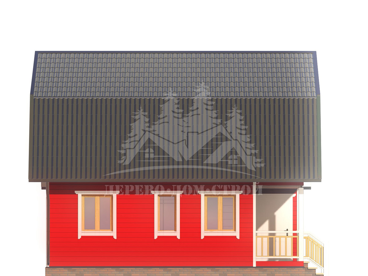 Проект одноэтажного каркасного дома с мансардой – ДК 131