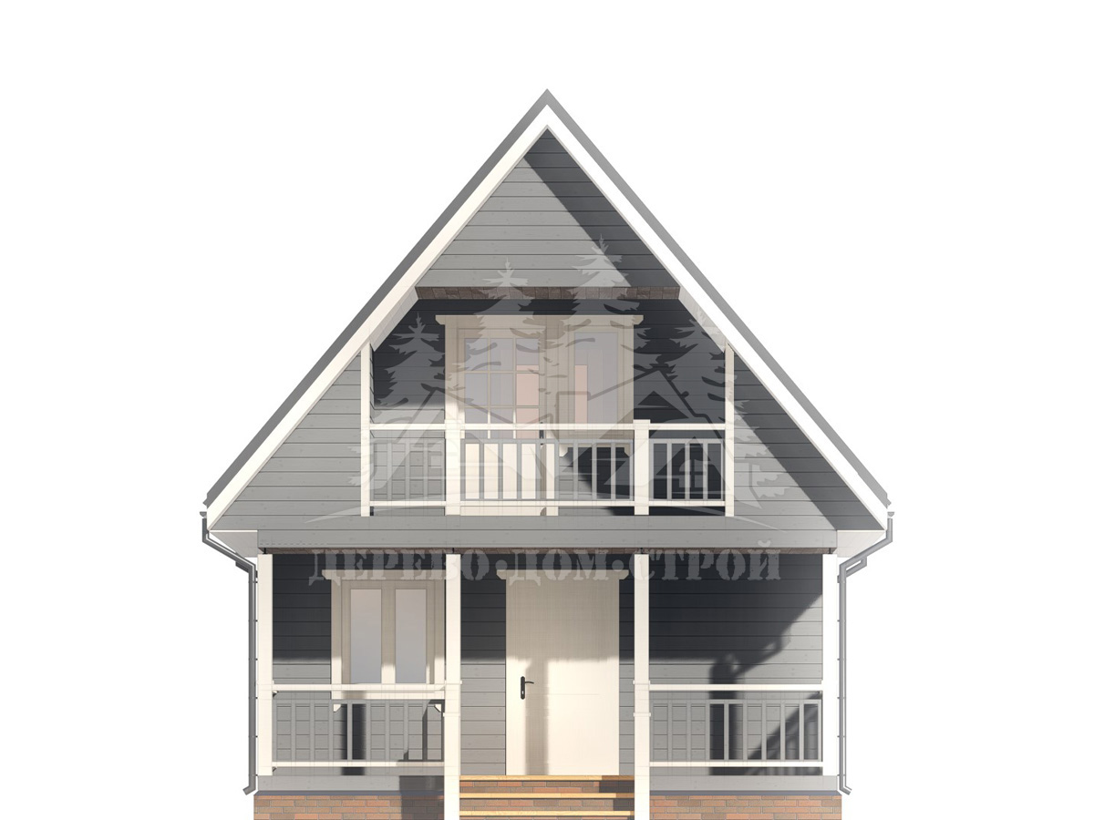 Проект одноэтажного каркасного дома с мансардой и террасой – ДК 135