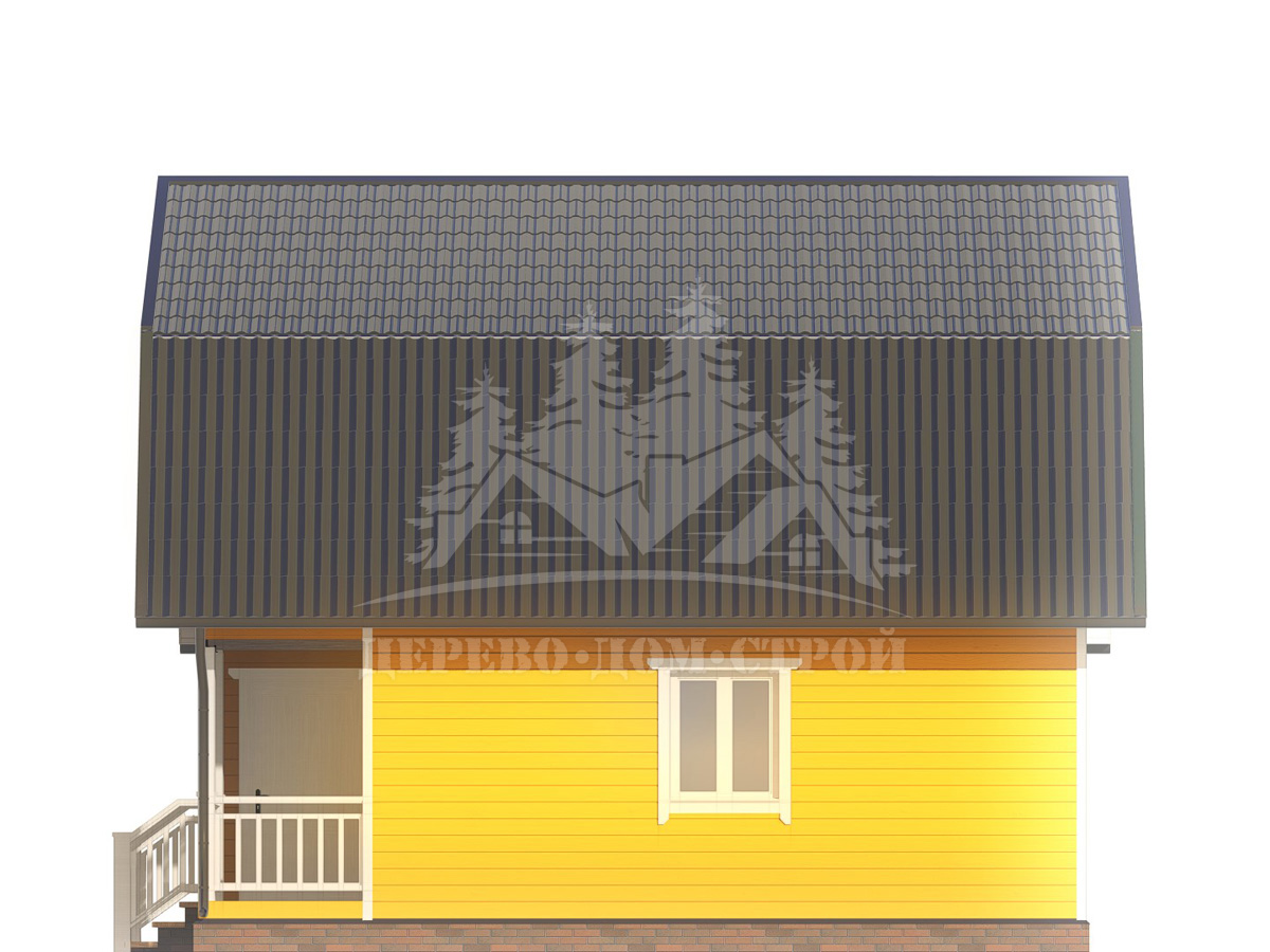 Проект одноэтажного каркасного дома с мансардой – ДК 142