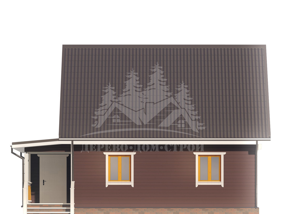 Проект одноэтажного каркасного дома с мансардой и террасой – ДК 150