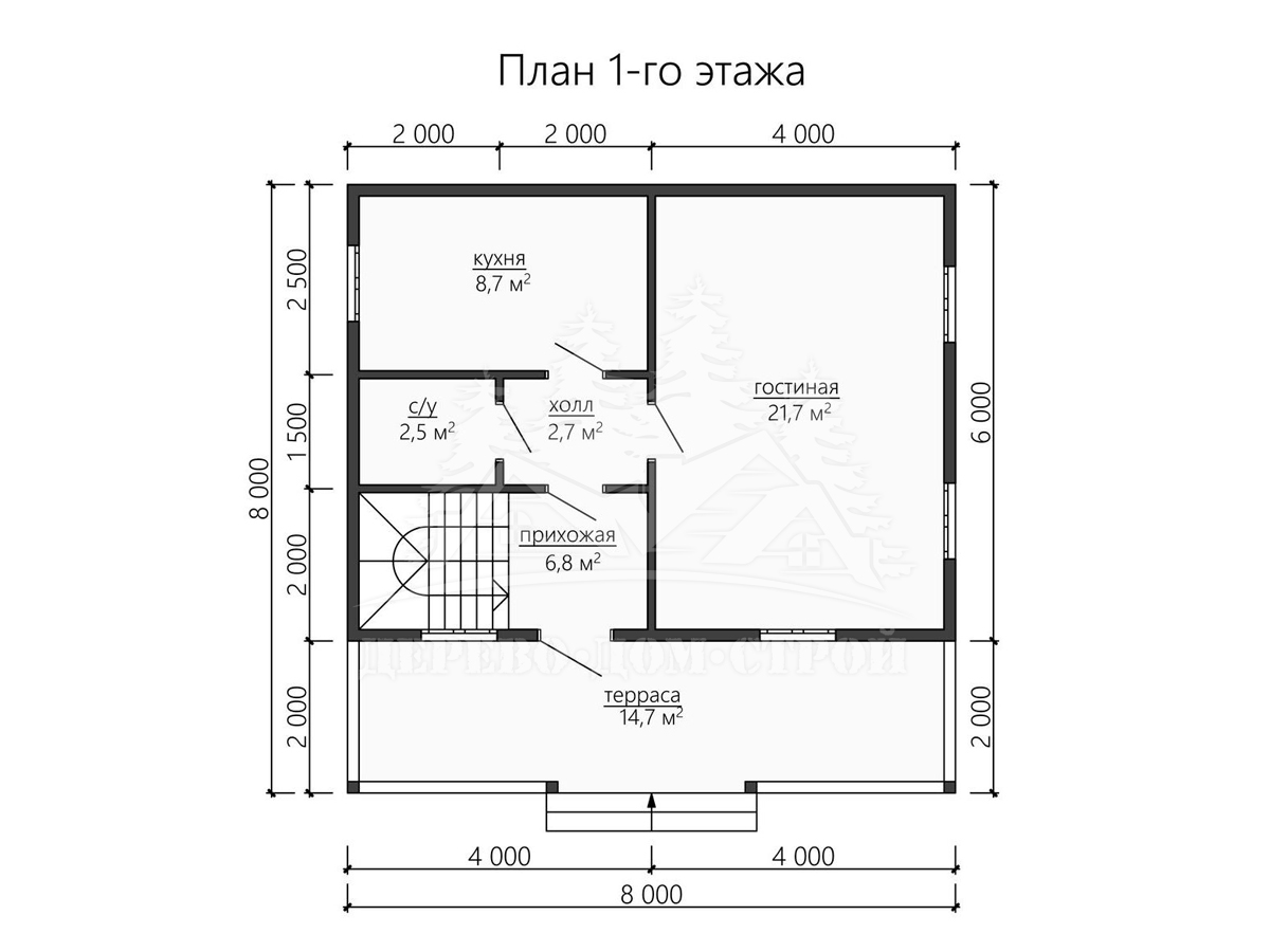 Проект одноэтажного каркасного дома с мансардой и террасой – ДК 160