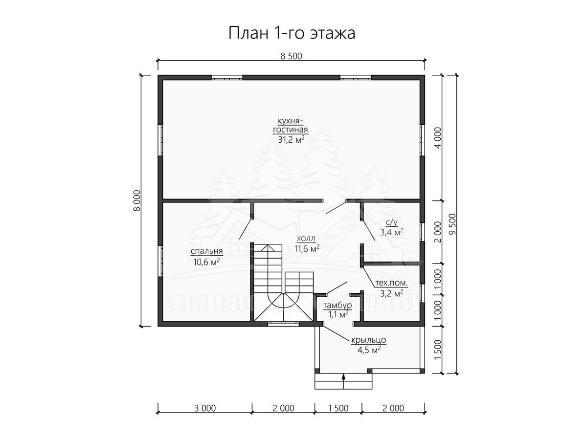 Проект одноэтажного каркасного дома с мансардой – ДК 180