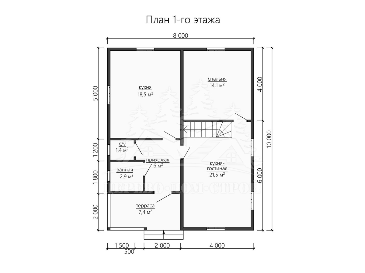 Проект одноэтажного каркасного дома с мансардой и террасой – ДК 184