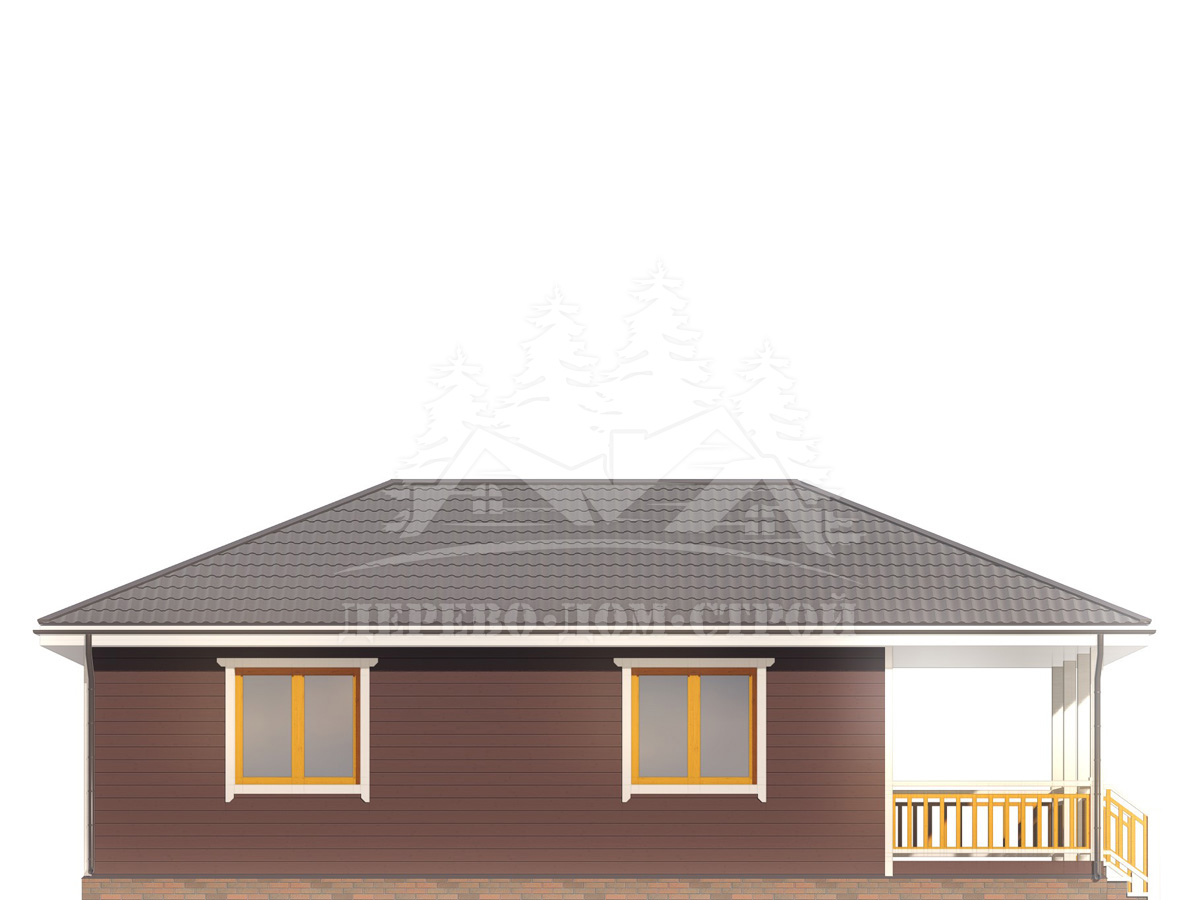 Проект одноэтажного каркасного дома с террасой – ДК 190