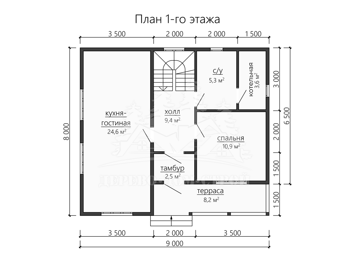 Проект двухэтажного каркасного дома с террасой – ДК 195